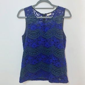 NUMPH Blue & Green Lace Blouse